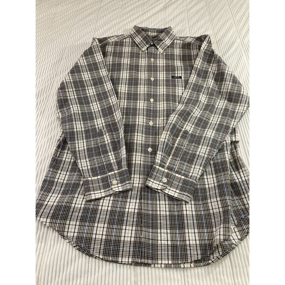Vintage Chaps Ralph Lauren Men’s M Brown Plaid Button Up Shirt Long Sleeve - Picture 8 of 9